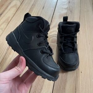 Nike Manoa LTR Toddler Boots Triple Black BQ5374-001 Size 7C Mens High Top